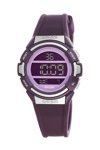 AM:PM Digital Chronograph Purple Rubber Strap