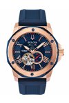 BULOVA Mechanical Automatic Blue Rubber Strap