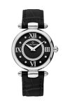 CLAUDE BERNARD Dress Code Crystals Black Leather Strap