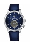 CLAUDE BERNARD Classic Dual Time Blue Leather Strap