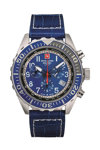 SWISS ALPINE MILITARY Chronograph Blue Leather Strap