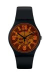 SWATCH Orangeboost Black Silicone Strap