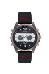 REACTION KENNETH COLE Ana-Digi Dual Time Chronograph Black Synthetic Strap