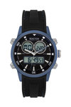 REACTION KENNETH COLE Ana-Digi Chronograph Black Silicone Strap