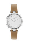 KENNETH COLE Ladies Crystals Beige Leather Strap