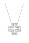 Cross 18ct White Gold and Rose Gold with Diamonds FaCaDoro
