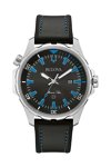 BULOVA Marine Star Black Leather Strap