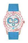 DECERTO Happy Light Blue Leather Strap