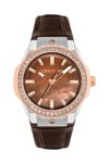 CERRUTI Ruscello Crystals Brown Leather Strap