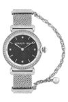 CERRUTI Corniglia Crystals Silver Stainless Steel Bracelet