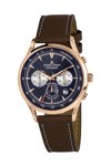 Jacques LEMANS Retro Classic Chronograph Brown Leather Strap