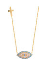 Necklace evil eye 14ct gold with zircon SAVVIDIS