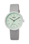 Q&Q Mens Grey Leather Strap