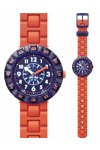 FLIK FLAK City of Life Orangebrick Orange Silicone Strap