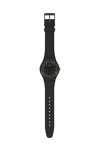 SWATCH Gents BlackNyellow Black Silicone Strap