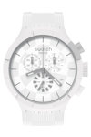 SWATCH Big Bold Chequered White Chronograph White Silicone Strap