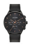 LEDOM Principal Chronograph Black Leather Strap