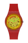 SWATCH Retro-Rosso Red Silicone Strap