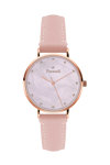 FERENDI STEEL Pink Sea Crystals Pink Leather Strap