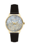 FERENDI Posy Crystals Black Leather Strap