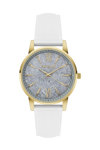 FERENDI Vertigo Crystals White Leather Strap