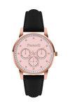 FERENDI Elle Crystals Black Leather Strap