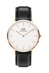 DANIEL WELLINGTON Sheffield Black Leather Strap 40mm