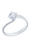 14ct White Gold Solitaire Ring with Diamonds by FaCaDoro (No 54)