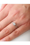 14ct White Gold Solitaire Ring with Diamonds by FaCaDoro (No 54)