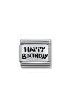 Link NOMINATION Birthday 'Happy Birthday' made of Stainless Steel and Sterling Silver