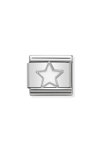 Σύνδεσμος (Link) NOMINATION - Αστέρι σε ασήμι 925 με λευκό σμάλτο