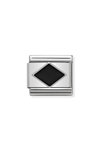 NOMINATION Link - SYMBOLS in stainless steel , enamel and silver 925 (10_Black Rhombus)