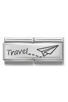 NOMINATION Link - DOUBLE ENGRAVED steel and silver 925 CUSTOM (09_Travel)
