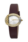 Just CAVALLI C by JC Crystals Bordeaux Leather Strap