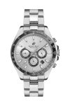 BEVERLY HILLS POLO CLUB Dual Time Silver Stainless Steel Bracelet