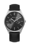 BERING Ultra Slim Black Leather Strap