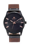 SEASONTIME Unisex Brown Leather Strap