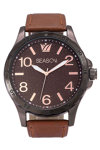 SEASONTIME Gents Brown Leather Strap