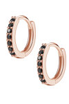 Earrings Hoops 14ct Rose gold with Zircon