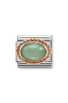 Link NOMINATION Gemstones 'Aventurine' από ανοξείδωτο ατσάλι, ασήμι 925 και ροζ χρυσό 9Κ