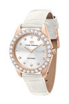 CHIARA FERRAGNI Everyday Zircons White Leather Strap