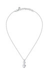 CHIARA FERRAGNI Diamond Heart Rhodium Plated Necklace with Zircon