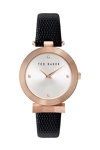 TED BAKER Swarovski Black Leather Strap