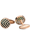 CERRUTI Chevron Stainless Steel Cufflinks with Enamel