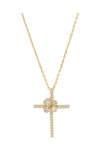 JCOU Multi Stone 14ct Gold-Plated Sterling Silver Necklace with White Zircon