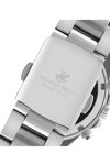 BEVERLY HILLS POLO CLUB Ladies Dual Time Silver Stainless Steel Bracelet