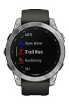 GARMIN Fenix 7 Silver with Graphite Grey Silicone Strap