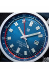 LIP Grand Nautic Automatic Dual Time Blue Combined Materials Strap