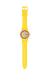 SWATCH Purple Rings Yellow Yellow Silicone Strap