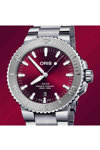 ORIS Aquis Cherry Date Relief Automatic Silver Stainless Steel Bracelet